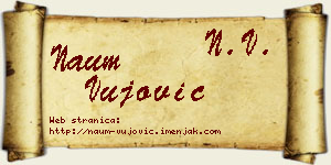Naum Vujović vizit kartica